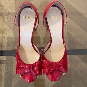 Red Patten Leather pumps